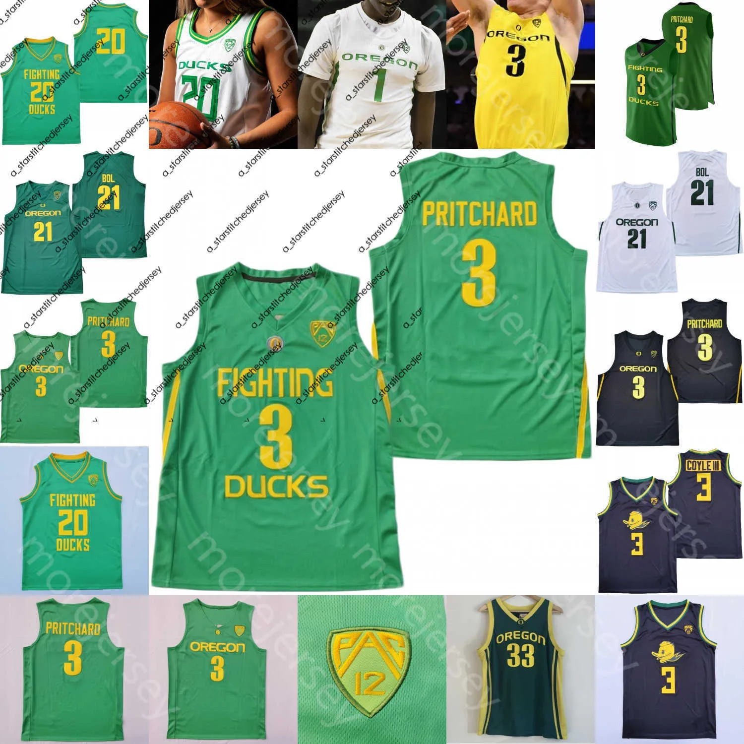 Oregon Ducks Basketball Jersey NCAA College Pritchard Will Richardson N'Faly Dante De'Vion Harmon Quincy Guerrier