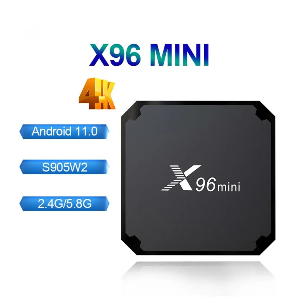 X96 Mini TV Box 2 ГБ 16 ГБ четырехъядерной Amlogic S905W2 Smart TVBox Android 11 1G8G