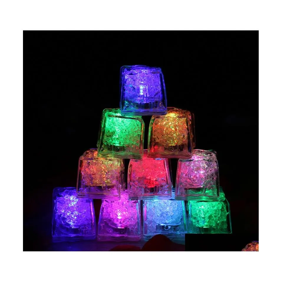 Andra LED -belysning Party Light Ice Cube Lys LED Cubes Flash Festival Wedding Xmas Decoration Color Changing Bar Tools v￤xer i T Otorb