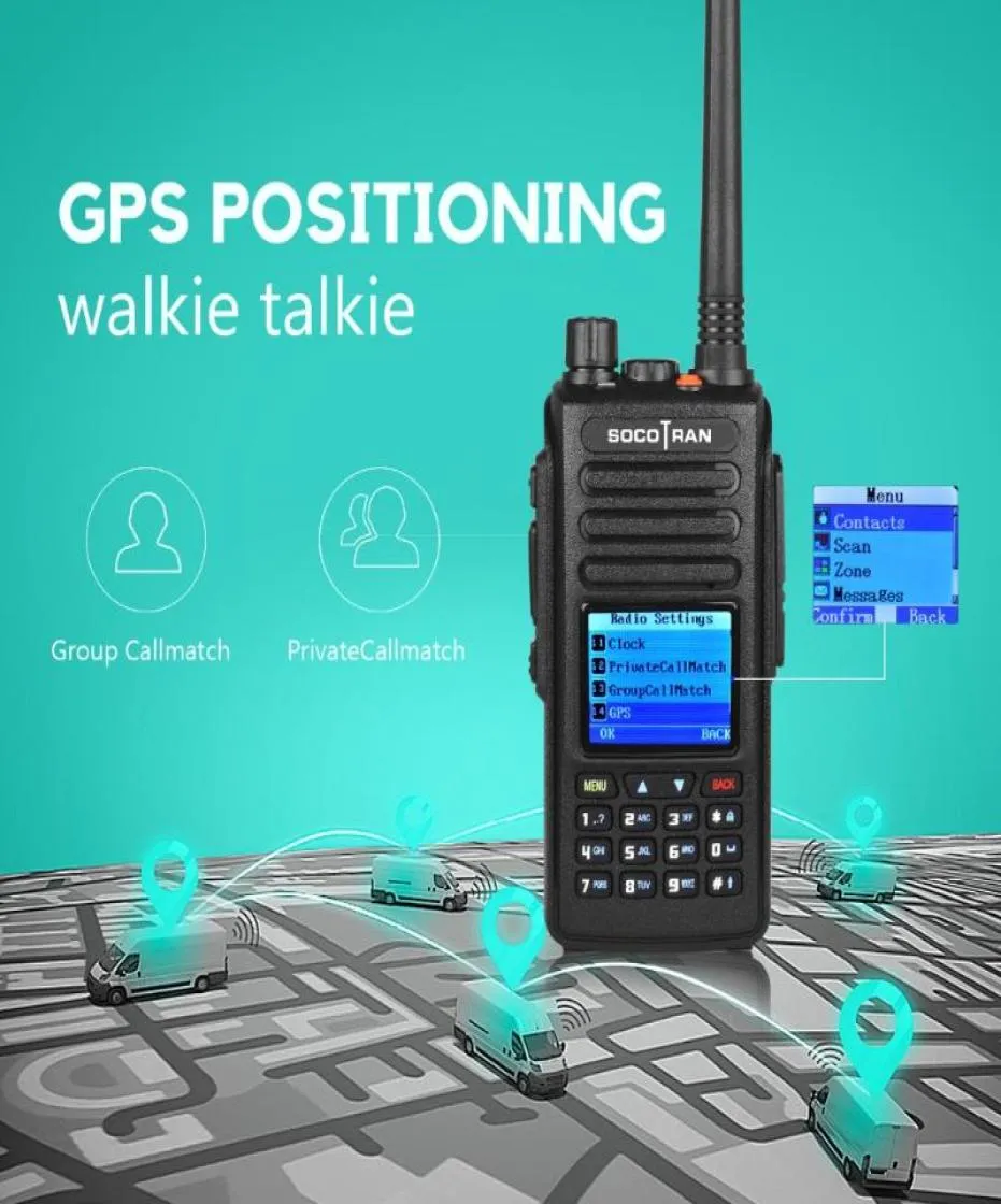 Walkie Talkie DMR UHF VHF Digital Two Way Radio DM1702 Dual Band Ham med GPS -funktion Amatör Tier II4208127