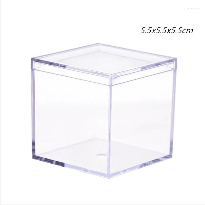 Gift Wrap 120ml Transparent Plastic Box Square PVC Candy Bags Wedding Favor Event Boxes Packing