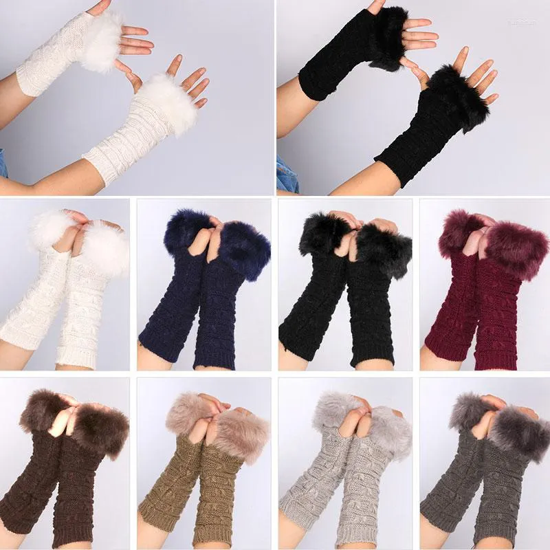 Knee Pads Elastic Knitted Arm Sleeves Furry Mouth Warm Autumn And Winter All-match Decorative Accessories