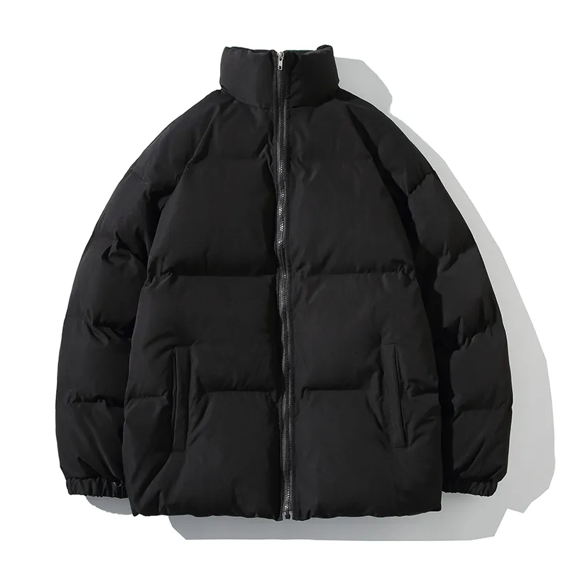 Herrarna ner parkas vinterjacka män parkor tjockare varm kappa mens stativ krage fast färg casual parka kvinnor mode streetwear överdimensionera 5xl 221208