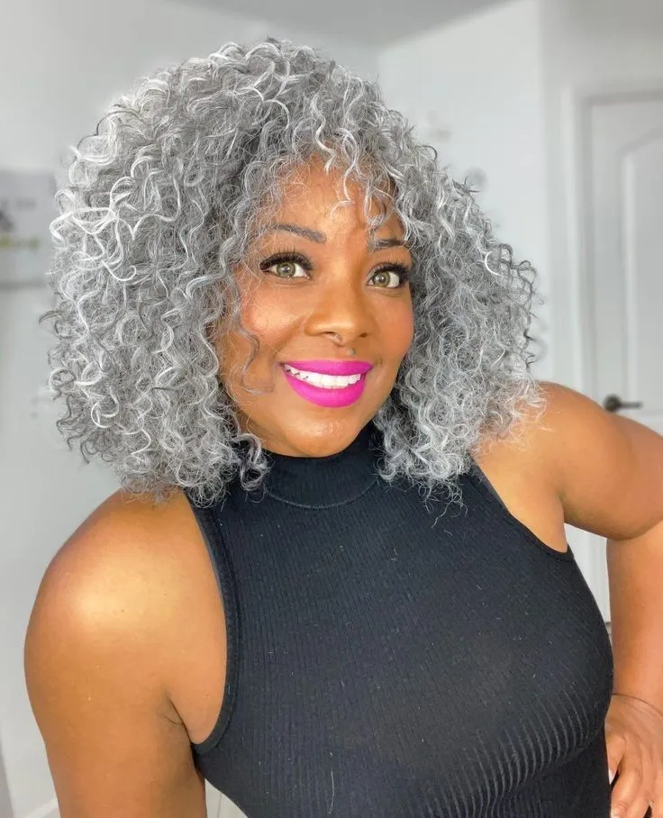 Gris crochet tresses queue de cheval postiche granny cheveux couleur platine cheveux gris ne se soucient pas freetress gogoing curl extensions humaines pour les femmes noires