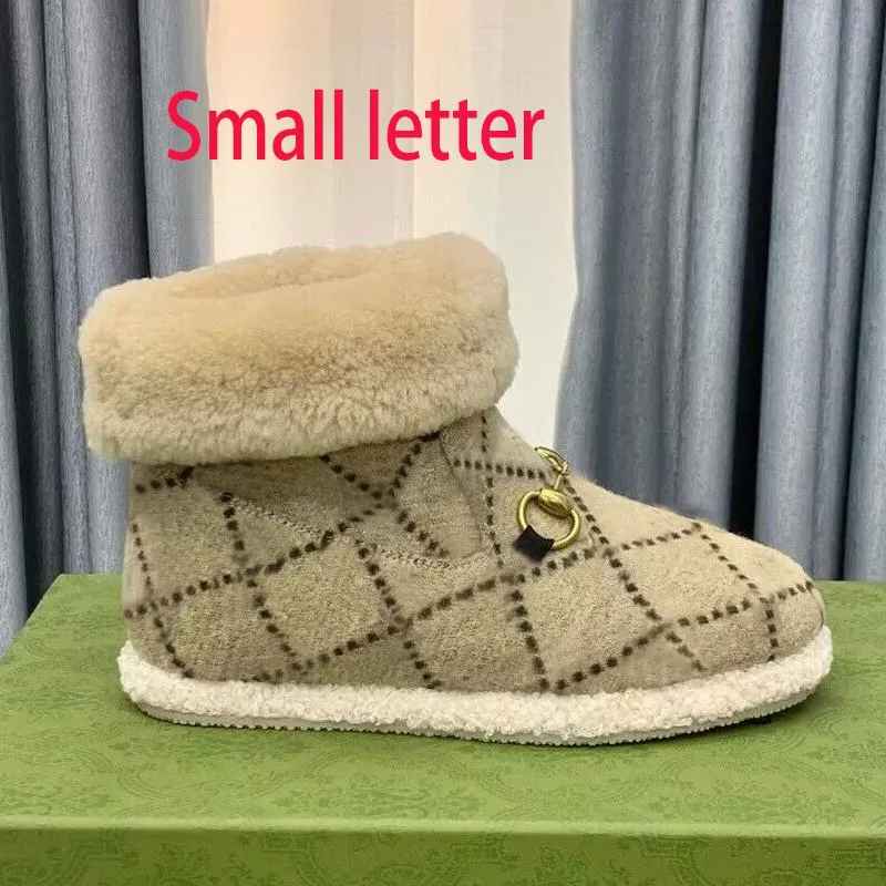 winter wool boots fashion women shoes thick bottom Suede letter SHoes platform Cold resistance designer shoe warmth retention woman Short boot size 35-40-42 With box