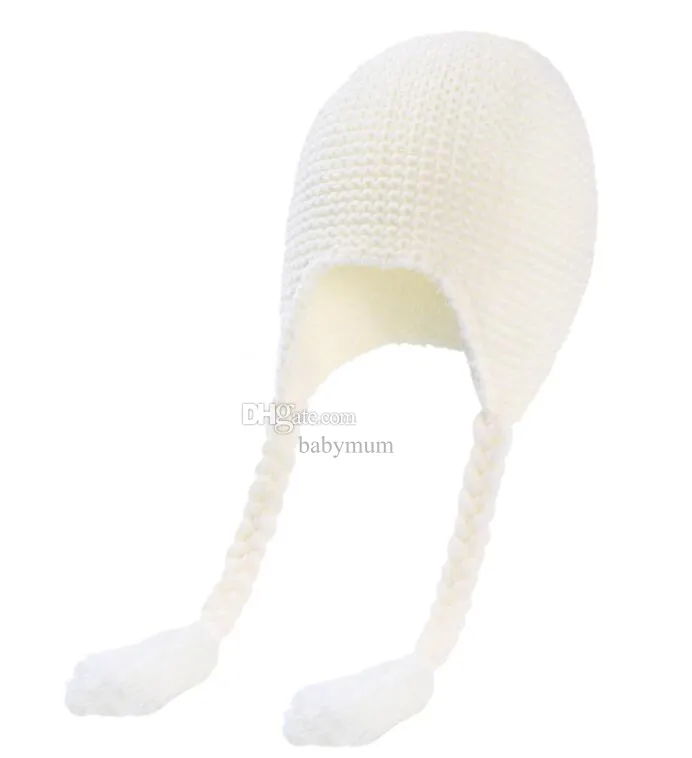 Ins cute baby Earflap Caps inverno caldo bambino paraorecchie cappelli lana maglia treccia berretto cappello lavorato a maglia berretto di lana festival costume cosplay berretti fotografia prop