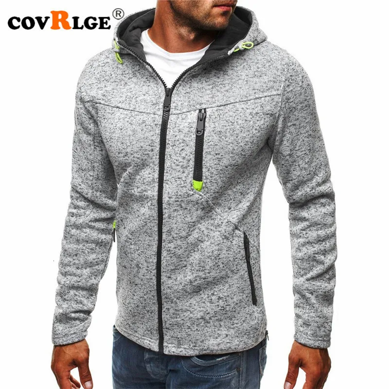 Men's Hoodies Sweatshirts Covrlge Men Fashion Personality Zipper Sweatshirt Male Solid Color Hoody Tracksuit Hip Hop Autumn Mens MWW146 221208