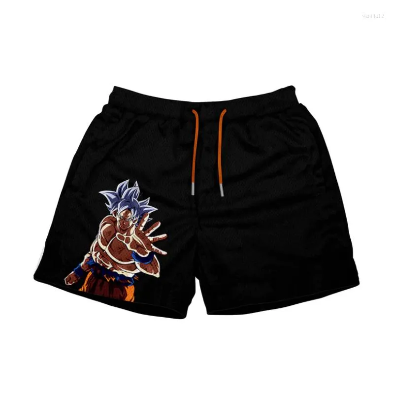 Running Shorts Japanese Anime Oversized Elastic Waist Short Pants Graphic Printed Casual Daily Drawstring Jogging Sports