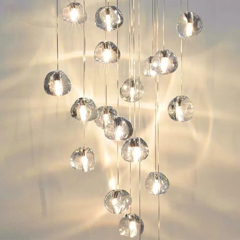 Modern Crystal LED Pendant Light Fixtures Luxury Hanging Lamps For Living room lighting Staircase Apartmen thome decor lights