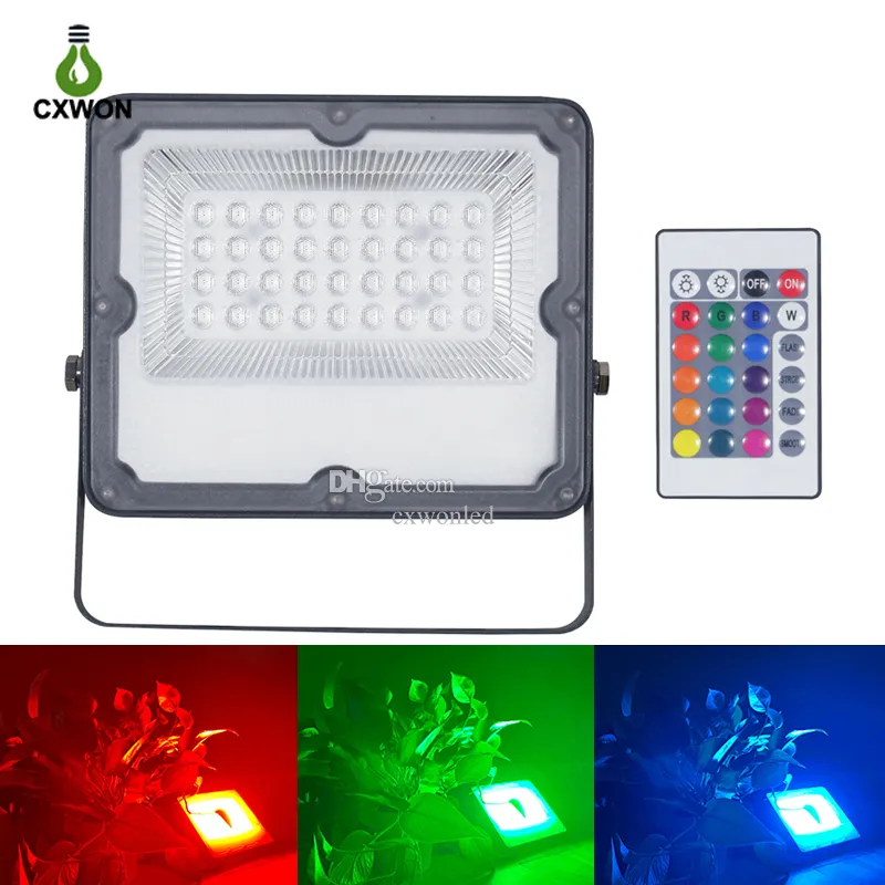 LED RGB Floodlights Outdoor Dimmable Color Changing Spotlight Light IP65防水マルチコールウォールワッシャーライト10W 20W 30W 50W 100W 200W