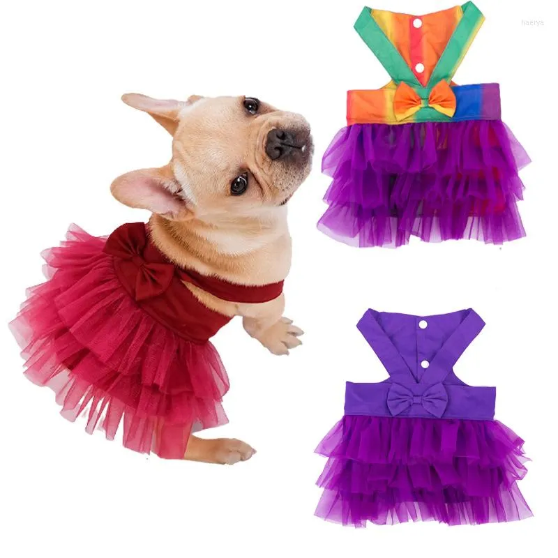 Hondenkleding 2022 Pink Jurk Universal Dogs Chihuahua Stripe rok Puppy Cat Prinseskleding schattig