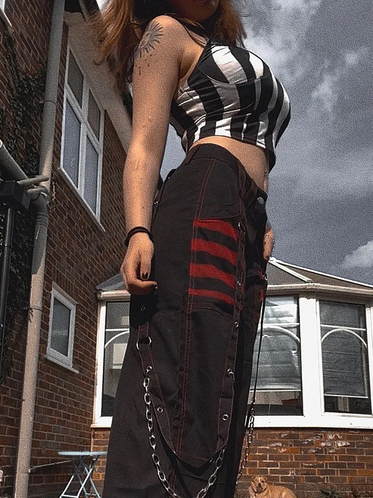 JNCO Jeans Pantaloni Larghi A Gamba Larga Pantaloni Streetwear Neri A Va Alta Con Stampa Grafica Cartoon Y2K Uomo E Donna Da 24,68 € | DHgate