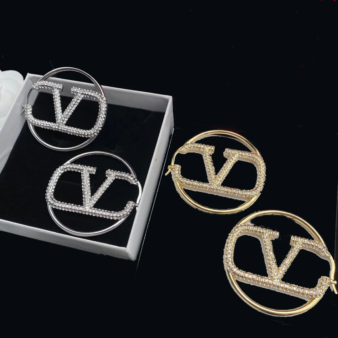 Diseñador de moda CZ aretes de aro para mujeres amantes pareja regalo damas bodas regalos joyería con caja NRJ