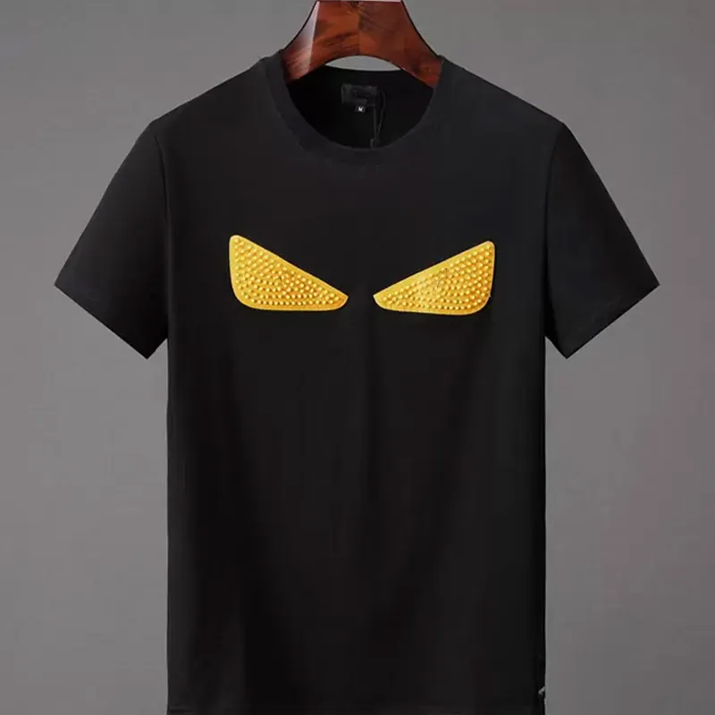 Designer Mens T Shirts Pure Cotton Short Sleeve Monster Yellow