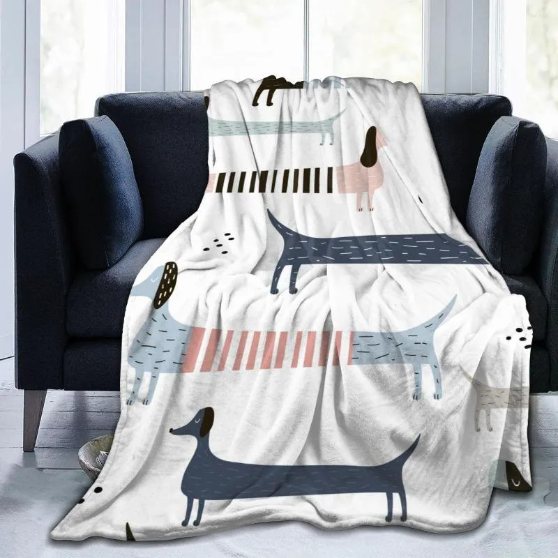 Одеяла фланелевые одеяло Симпатичное скандинавское собака светло -легкий механический промывание теплое мягкое бросок на диван