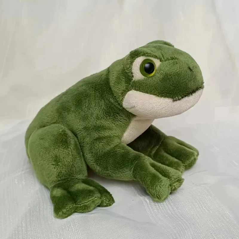 Cute 16cm Green Frog Frog Soft Toy Realistic Simulation Sitting