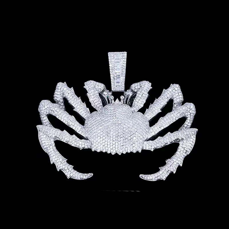Iced Out CZ King Crab Iced Out Pendants With 24 Inch Free Iced Out CZ King Crab Iced Out Pendants With 24 Inch Free