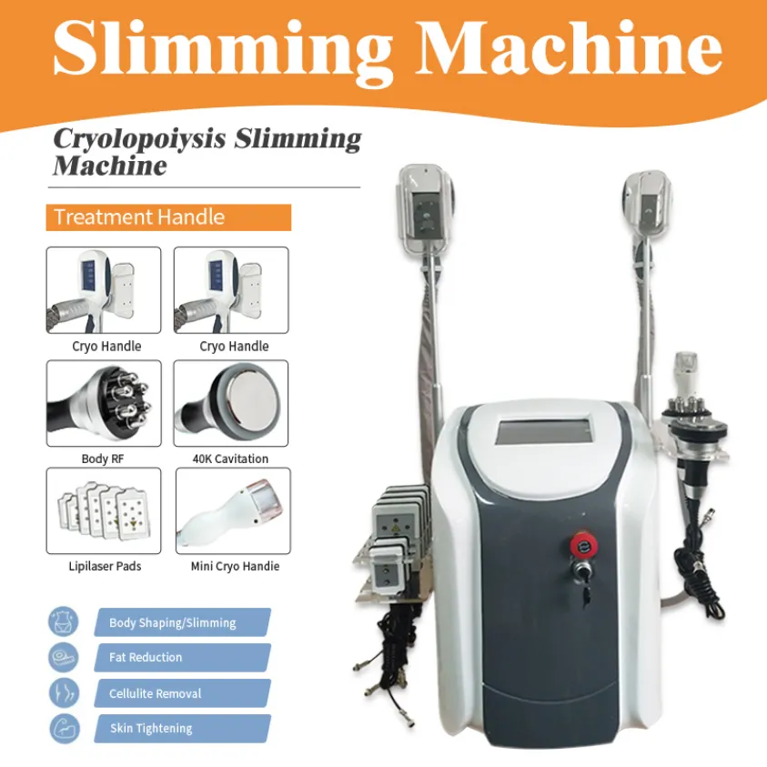 Máquina crioterapia Máquina congelada Fat Body Perda Weight 7 em 1 Cryolipólise LIPO Laser Cavitação RF Equipamento de Slimming223