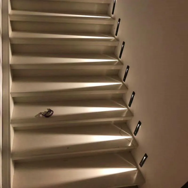 3W Escalier encastré Mur Led Lumière 2W 85-265V Lampe d’applique Escalier  Intérieur Escalier Escalier Couloir Couloir Escalier Sentier Veilleuse