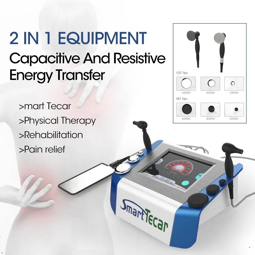 Proteable Smart Tecar Deep Heat Therapy Health Gadgets RF Equipment Ret Cet 2 i 1 kroppsform Slimmande smärtlindring fysioterapi skönhetsmaskin