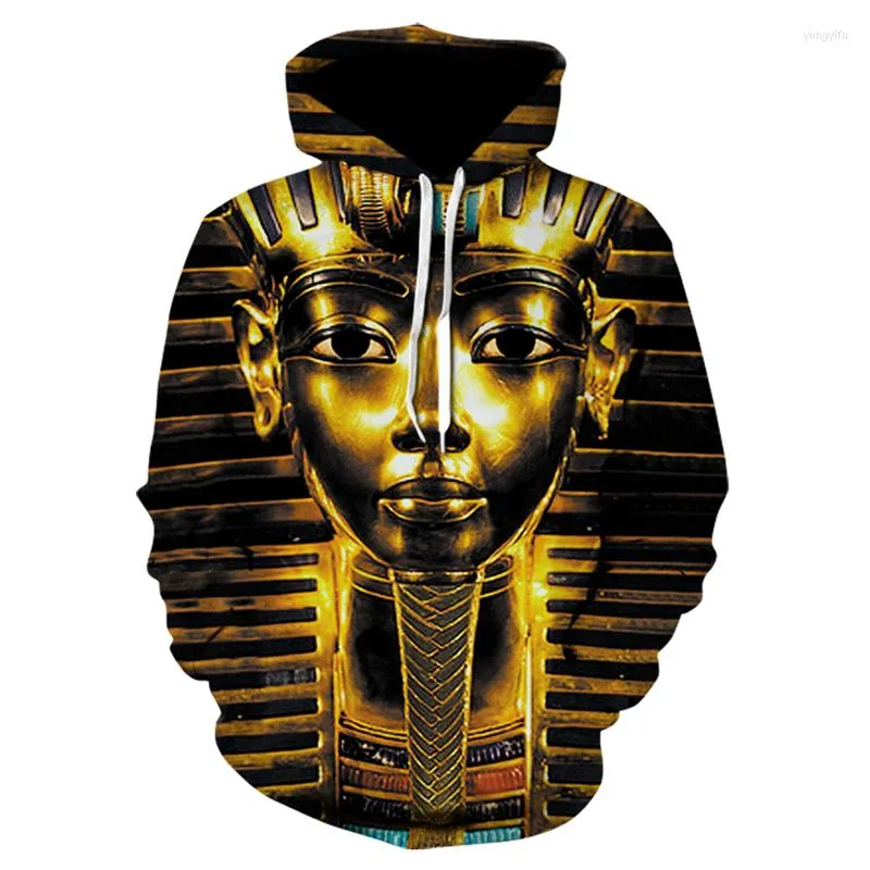 Sweats à capuche pour hommes pharaon égyptien impression 3D sweats à capuche longs 2022 homme Sport S porter Harajuku printemps automne hommes drôles