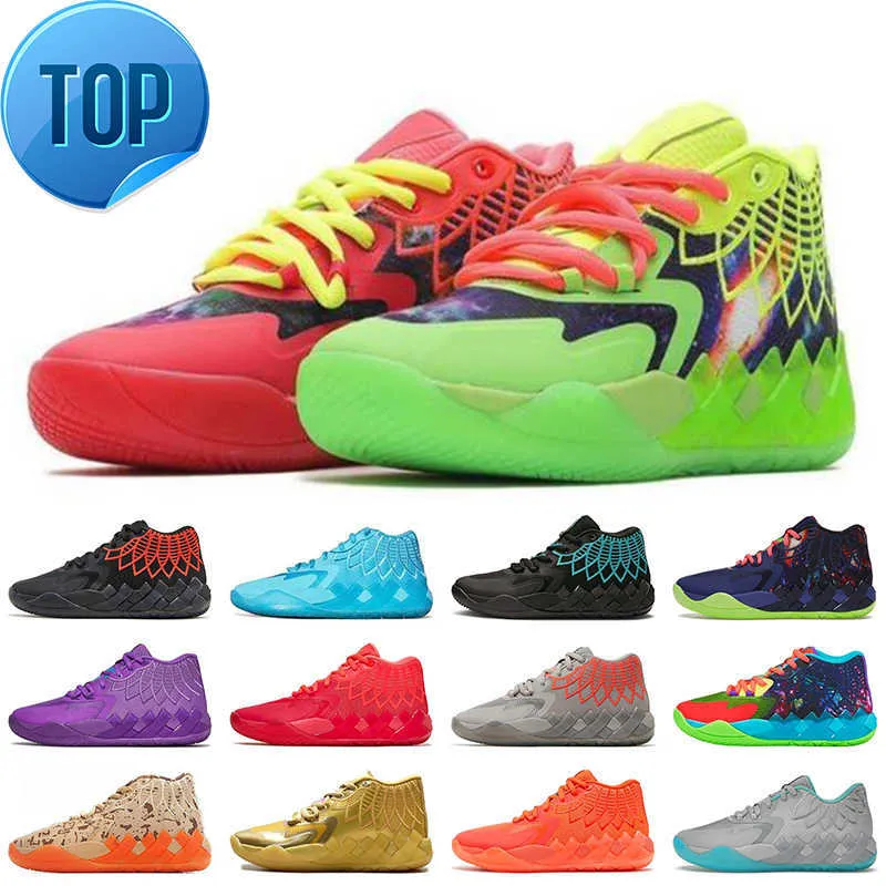 2023 Top High Shoestop Basketball Shoes مع Box Lamelos Ball MB.01 US 7.5-12 Mens Trainers Sports Galaxy Beige Queen Buzz City Rick and Morty Boot