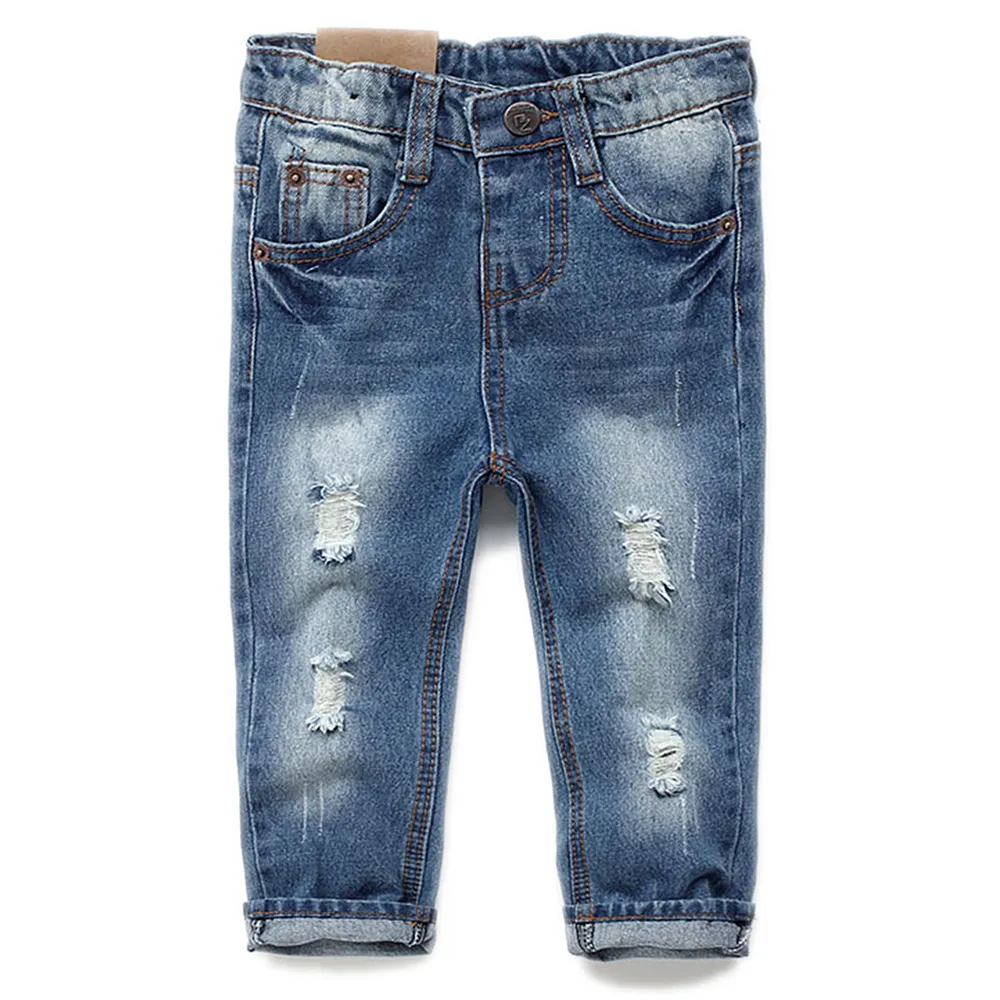 Spodnie Chumhey 1 8y Najwyższa jakość wiosna dżinsy dziecięce spodnie chłopcy dziewczęta dżinsowa dziura dziecięca odzież 221207