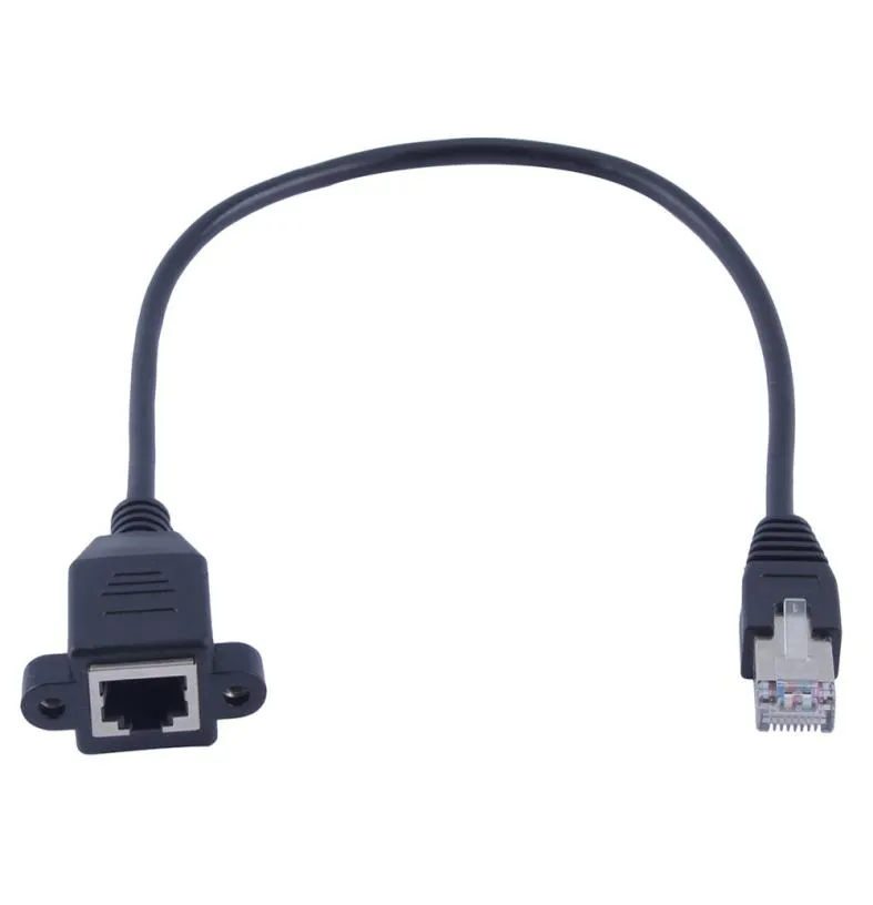 5pcslot 30cm1m RJ45 Кабель кабеля до самок винтовой панели Mount Ethernet LAN Extension Extension Cable6563533