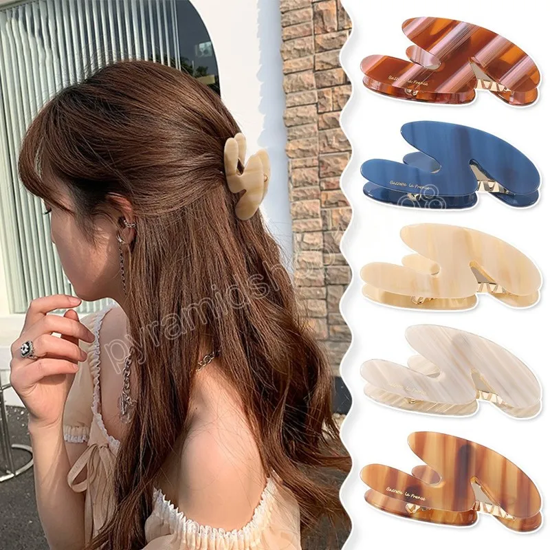 Fashion Acetic Acid Luxury Boutique Simple Geometric Striped Hairpin Barrettes for Women Girl Accessories Headwear