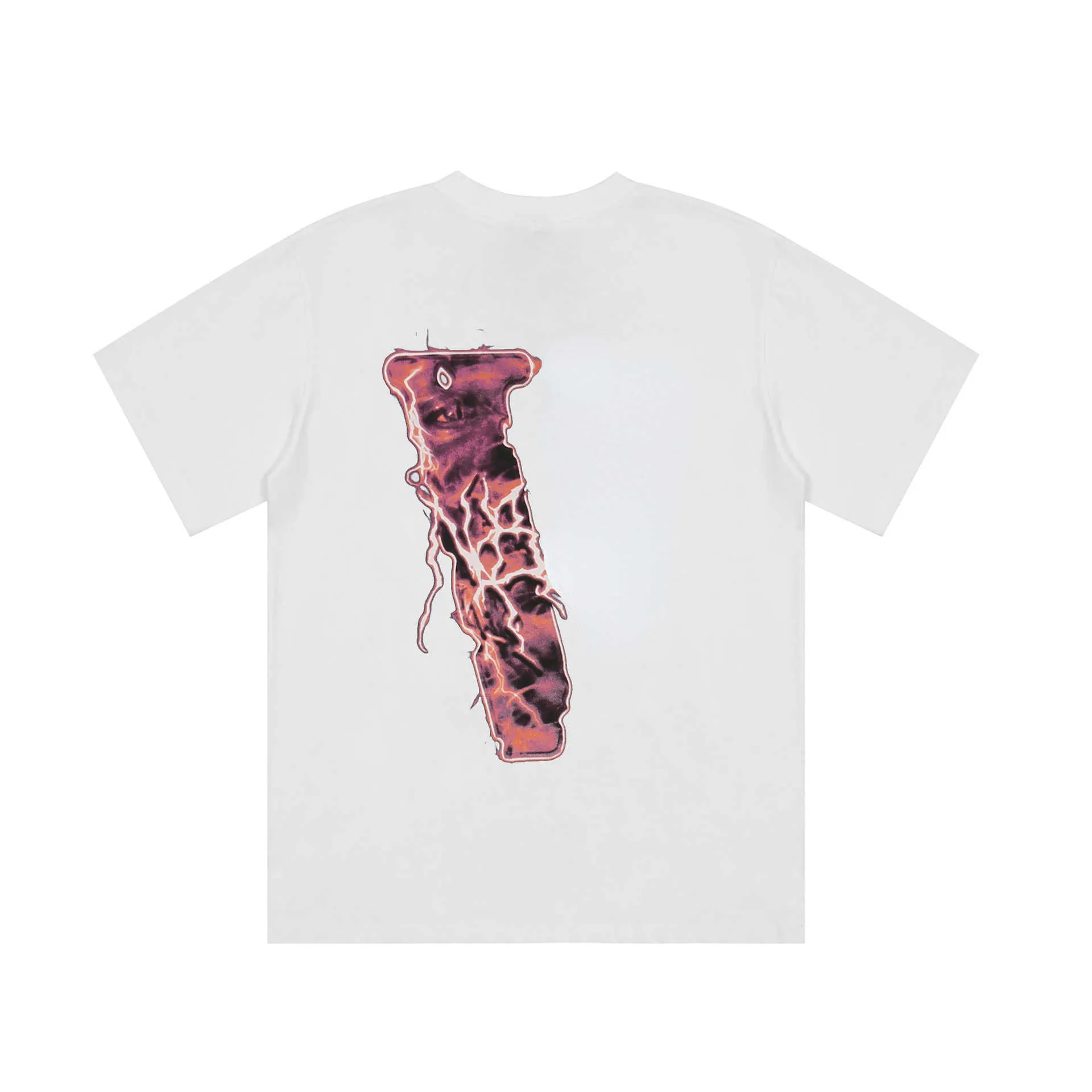 T-shirts pour hommes Printemps et été Hip Hop Lightning Portrait Anglais Imprimer Lâche Hommes et Femmes T-shirt à manches courtes Tendance