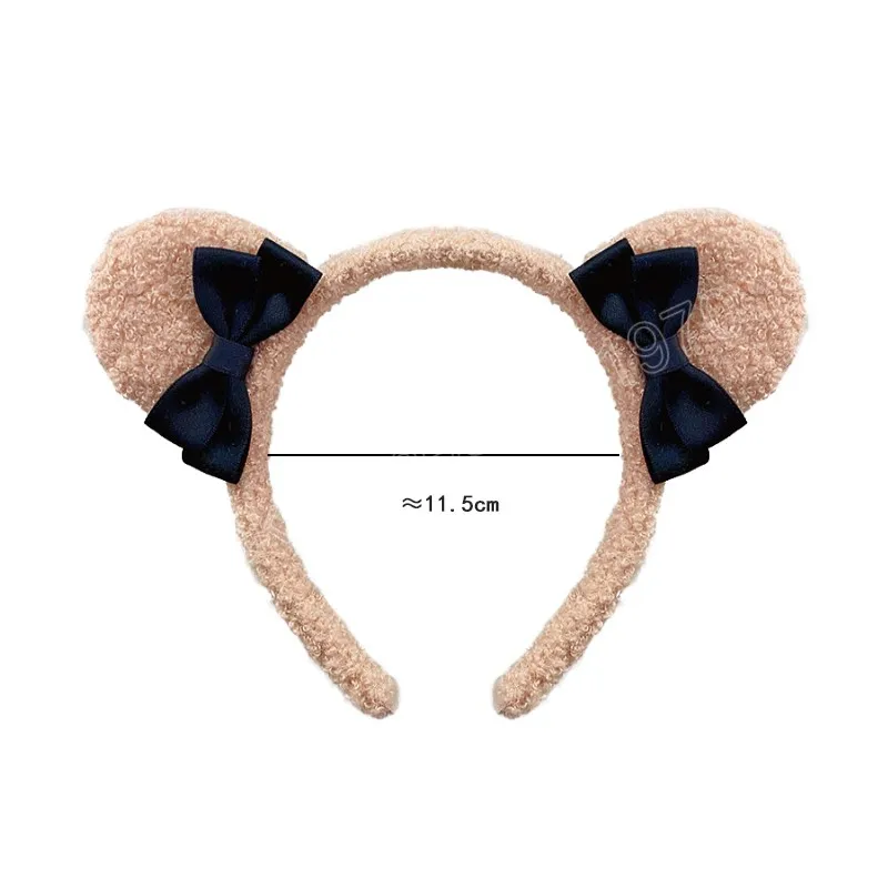 Söta björnörar båge plysch hårband för flickor lovley pannband hårband hoops barn mode hårtillbehör