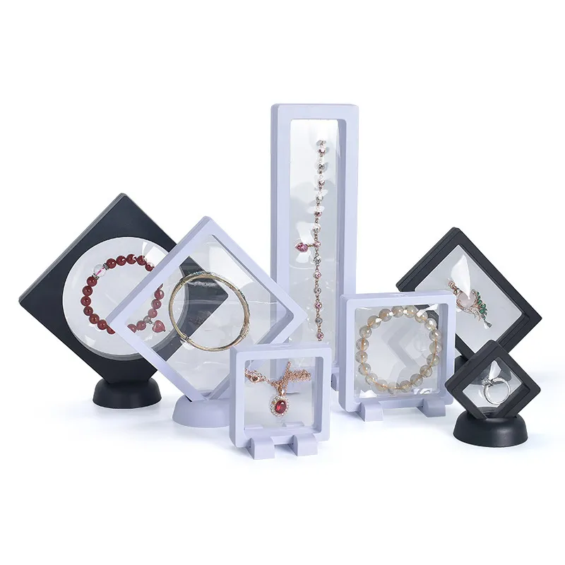 Bracelet Holder stand 3D Floating Display Case Frame Shadow Box For Dollar Bill Medallions Fossils Rocks Stamps Rings Pendant Coins Medals