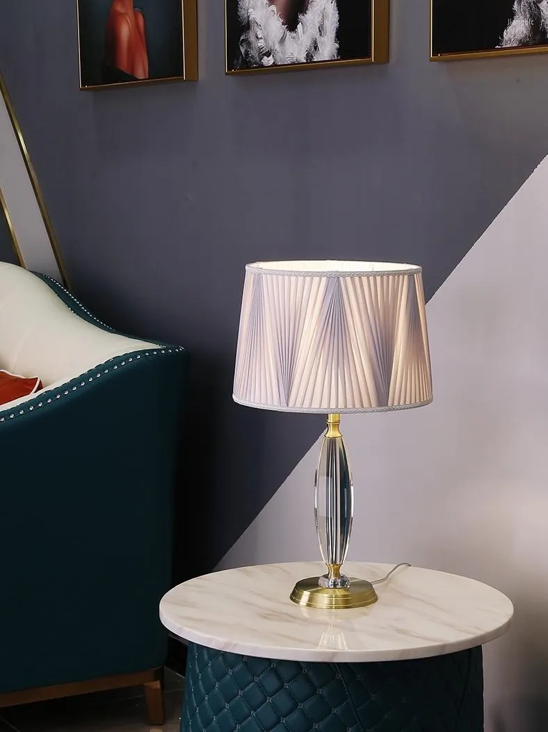 Tafellampen licht luxe warme lamp studie woonkamer geplooide romantisch slaapkamer bedbed
