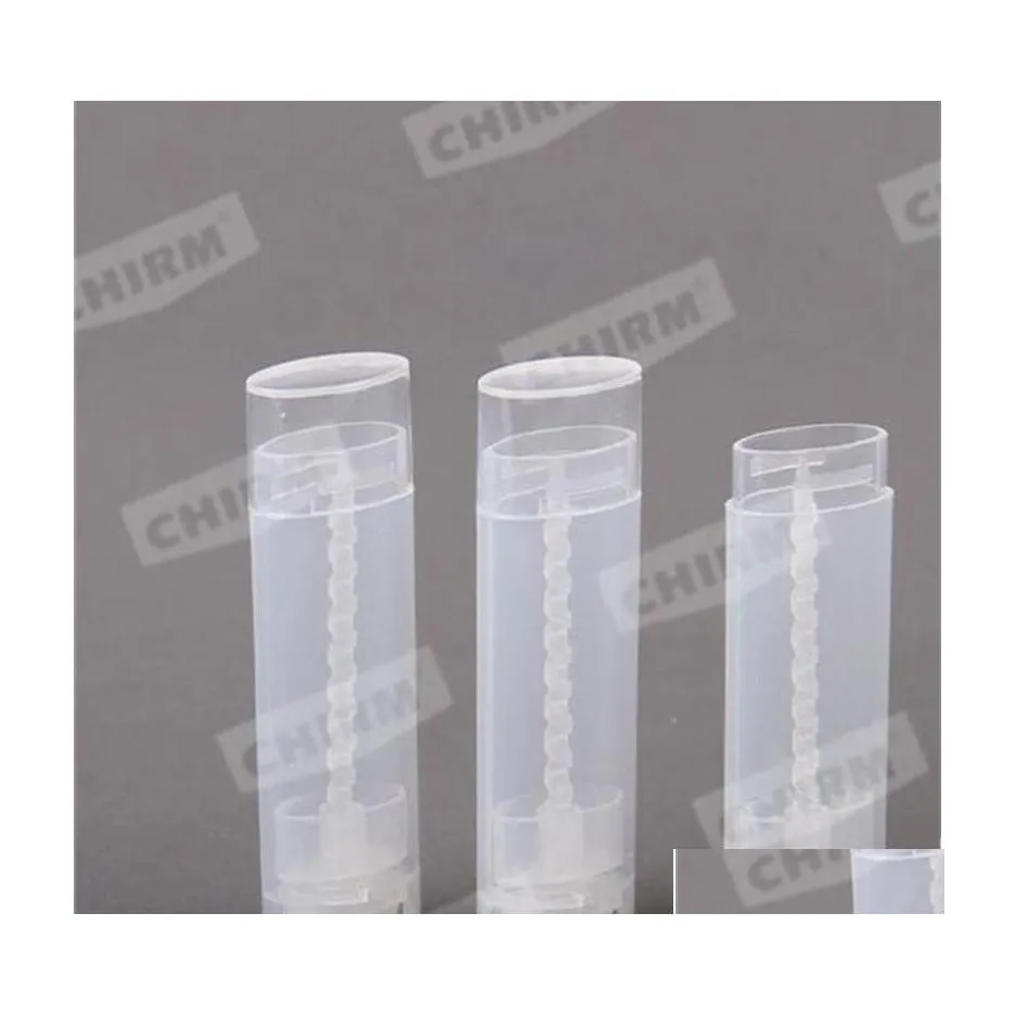 Bouteilles de stockage Pots Tubes de rouge à lèvres transparents Chapstick manuel Conteneurs de brillant à lèvres vides Couvercle en plastique Outils de maquillage Arrivée 4 5Gc Dh2G0