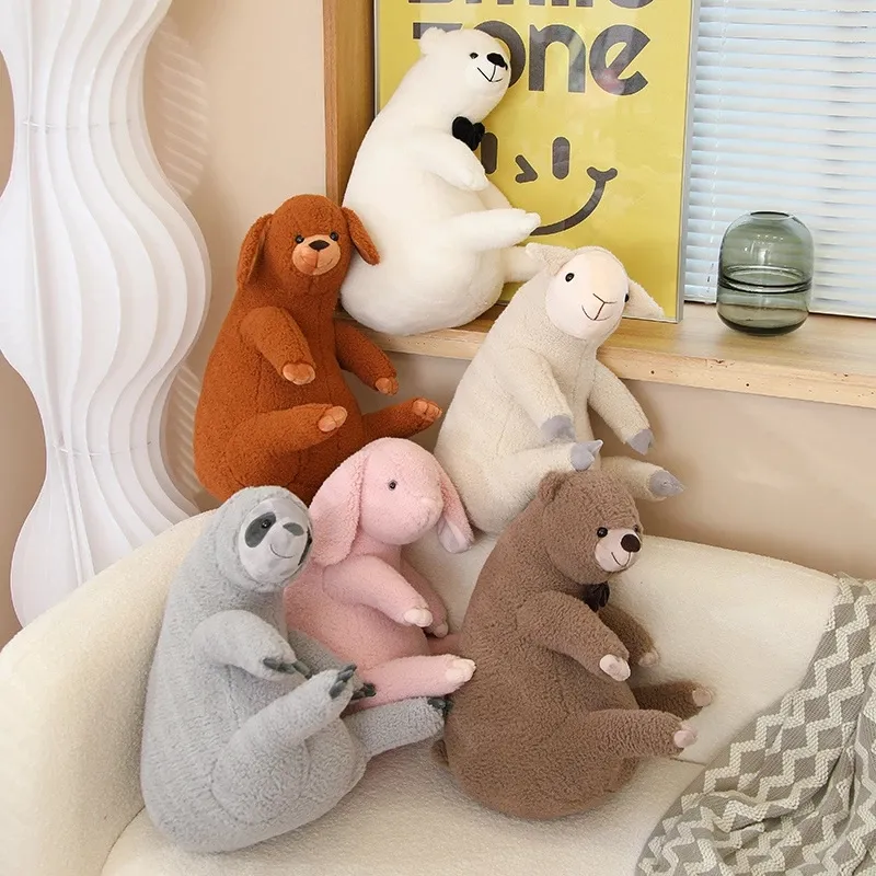 Lovely Sheep Bear Dog Sloth Fluffy Doll Toys Little Soft Stuffed Plush Kawaii Simulation Animals Funny Dolls Kids Children Gifts