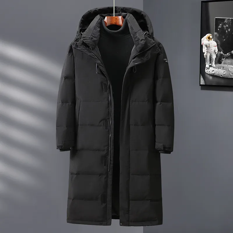 Men's Down Parkas Fashion Winter Jackets Men Hooded Thicken Warm White Duck Coats Black/White Puffer Jacket High Quality Overcoat 221208