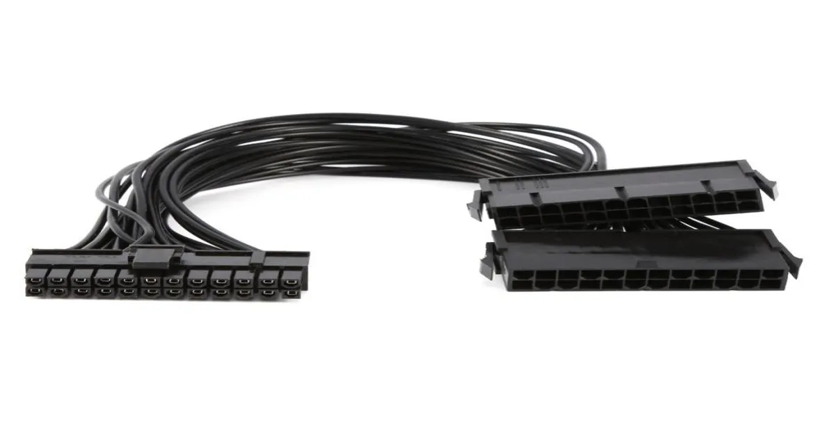Connecteur de câble adaptateur d'alimentation ATX 10pcs ATX 30 cm pour l'exploitation d'exploitation 24pin 204pin double PSU Prise en charge entièrement 3791126