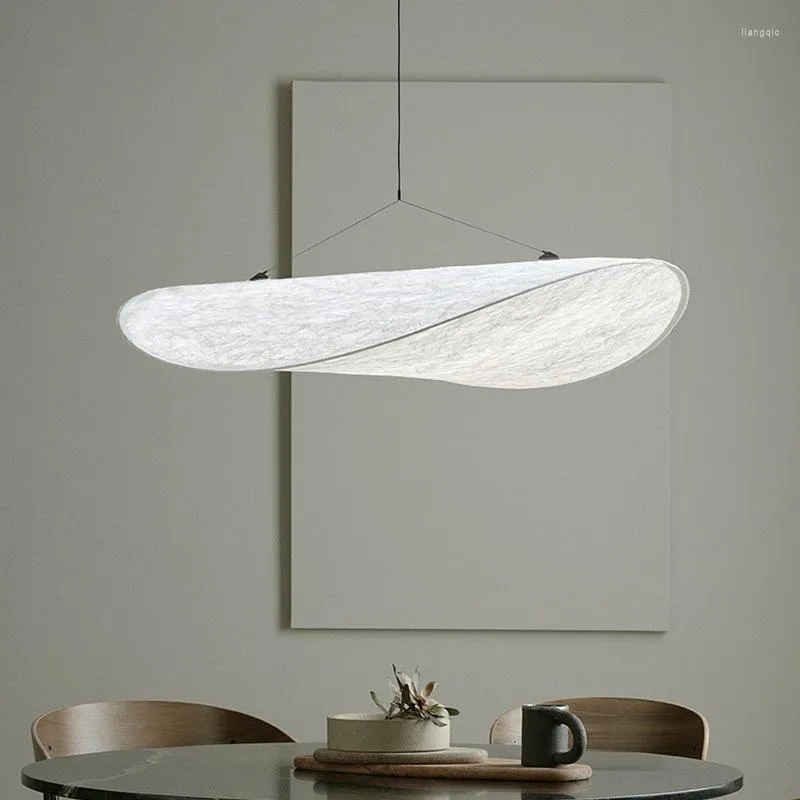Pendant Lamps Silk Fabric Dining Room Chandelier Nordic Minimalist Living Table Lamp Designer Cafe El Bar Lighting