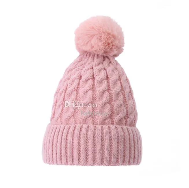 Winter Dikke Slouchy Snow Geknit hoed vrouwen warme beanie hoeden grote bont bal pom pom poms haak dop vlakke meisjes met thermische acryl gebufferde mutsen hoed