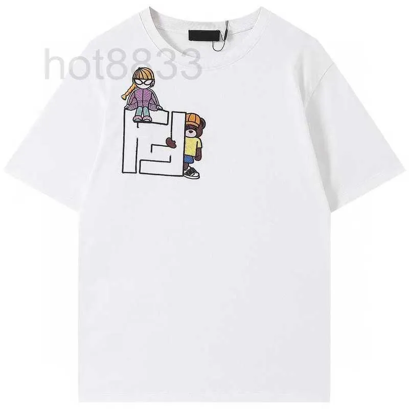 Dames T-shirt Designer 2022 Zomer Nieuwe Little Bear Girl Borduurbrief Heren en T-shirt 6SAF met korte mouwen