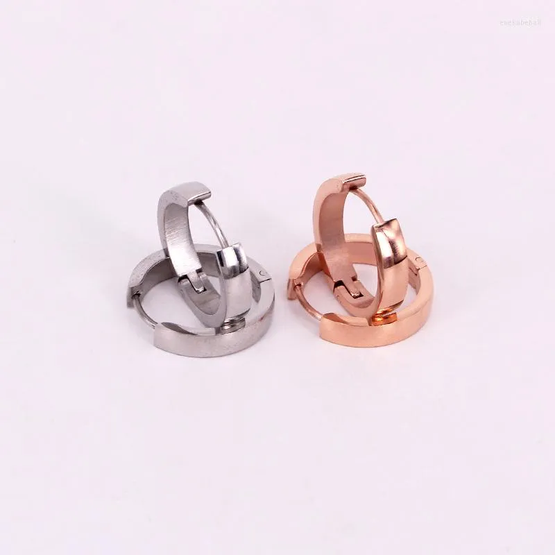 Hoop Earrings 20MM Stainless Steel Lover Circle Round Rose Gold Color Elegance Women Lady Party Wedding Gift