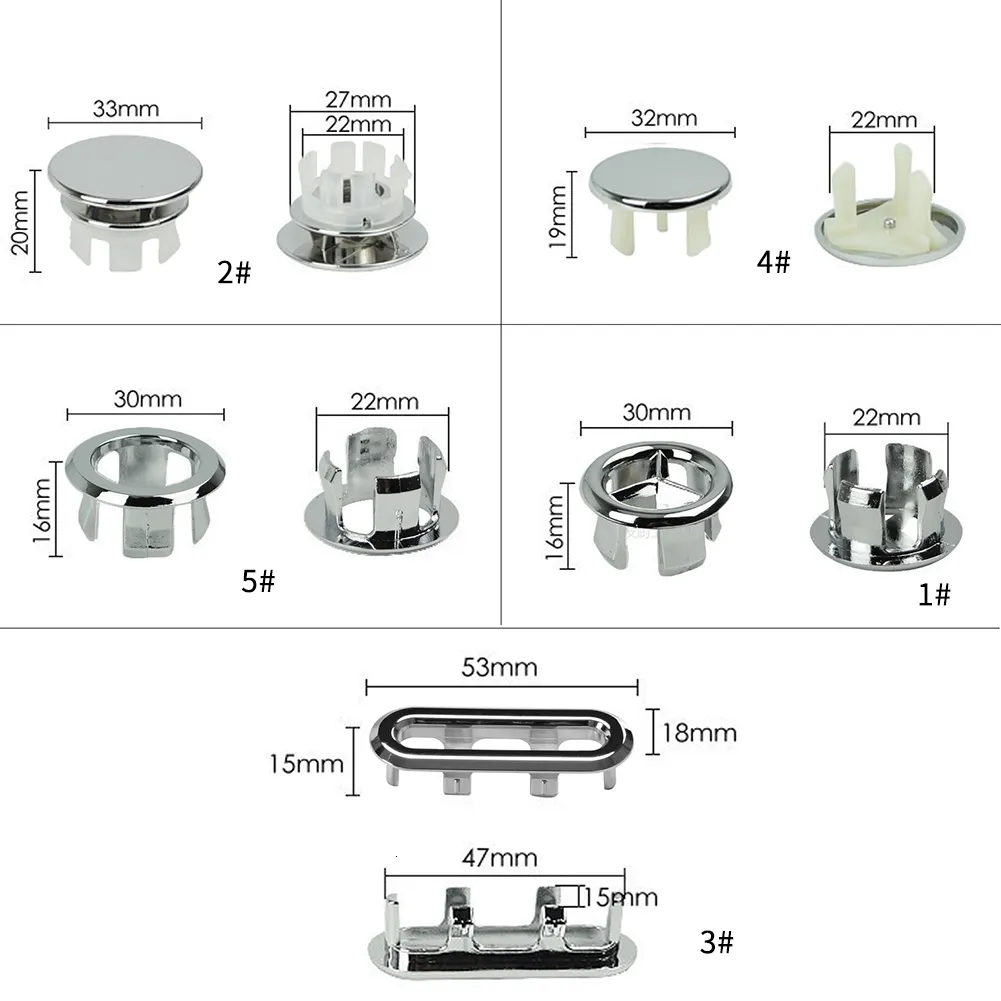 Conjunto de accesorios de baño Accesorios de anillo de desbordamiento redondo Cocina Baño Lavabo Fregadero Portátil Útil Lavado de plata Insertar cubierta de orificio 221207