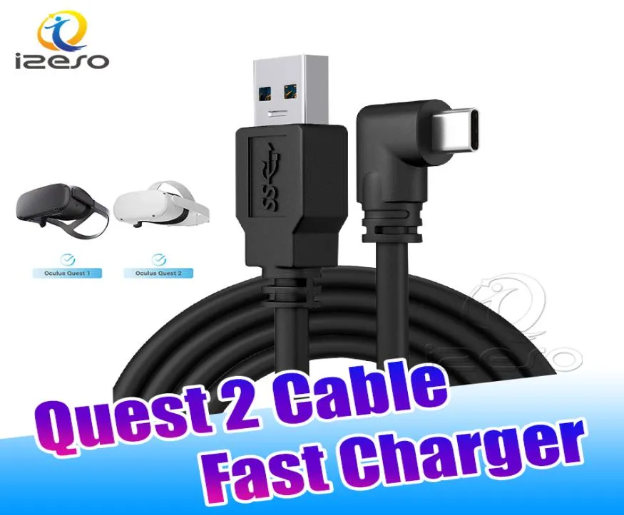 Quest 2 Kabel 10ft 16ft 20ft USB nach C für Oculus Quest Link Kabel 3A Hochgeschwindigkeitsdatenübertragung VR Headset Gaming -Meta Izeso3337846