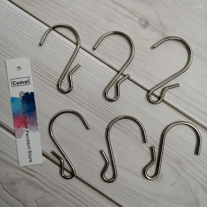 Kryształowa kamera żyrandola 10pcs 44 25 mm Chrome Metal Hook Złącze do wiszących pryzmatów ozdoby choinki