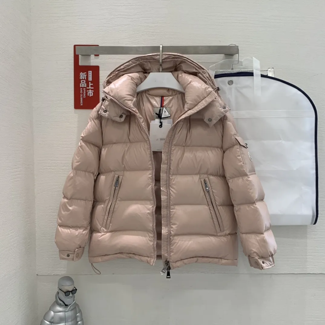 Designer Glossy Monclairs Pink Hoodie Womens Down Jacket For Women ...
