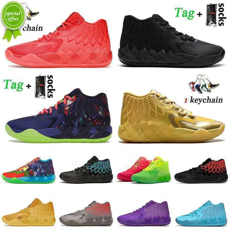 BAJO Atlético Deporte al aire libre Zapatos de baloncesto Moda 2024 LaMelo Ball MB.01 No de aquí Rock Ridge Black Red Blast Galaxy Rick y Morty