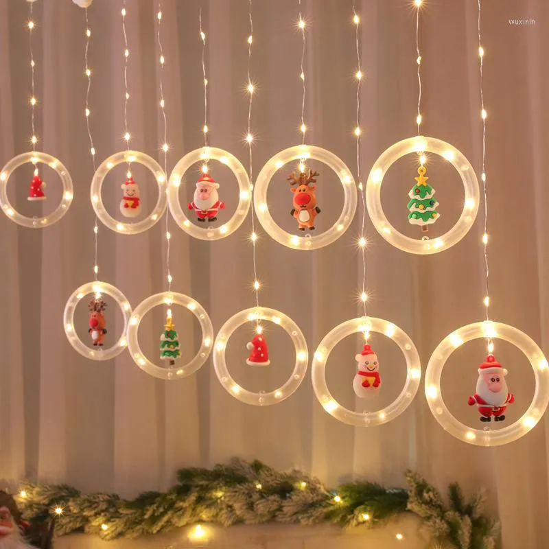 Juldekorationer Merry Santa Claus LED Curtain Light Christma f￶r Home Tree Xmas Natale ￥r 2022