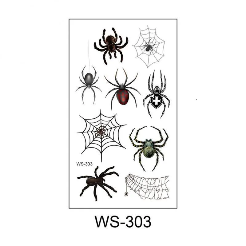 Tatouages Temporaires Halloween DERAYEE - Cicatrices, Toiles D'araignée, Chauves-souris, 6 Feuilles