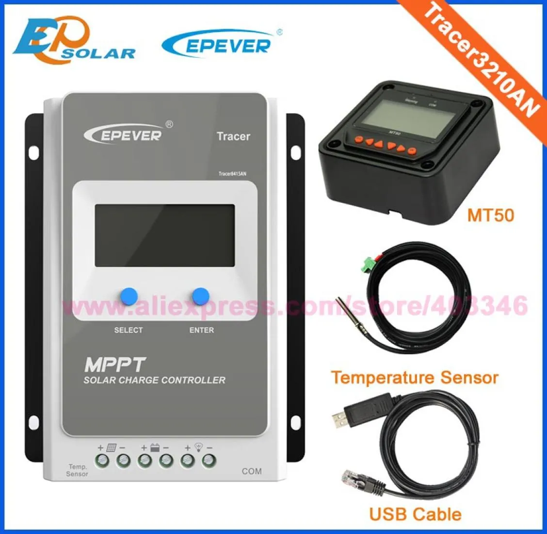 Epsolar MPPT Solar Controller 30A 30AMP z MT50 zdalnym Tracer3210an dla 12V24V Auto Work7853206