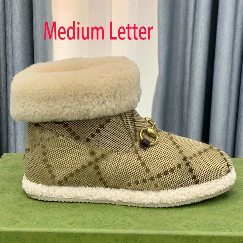 winter wool boots fashion women shoes thick bottom Suede letter SHoes platform Cold resistance designer shoe warmth retention woman Short boot size 35-40-42 With box